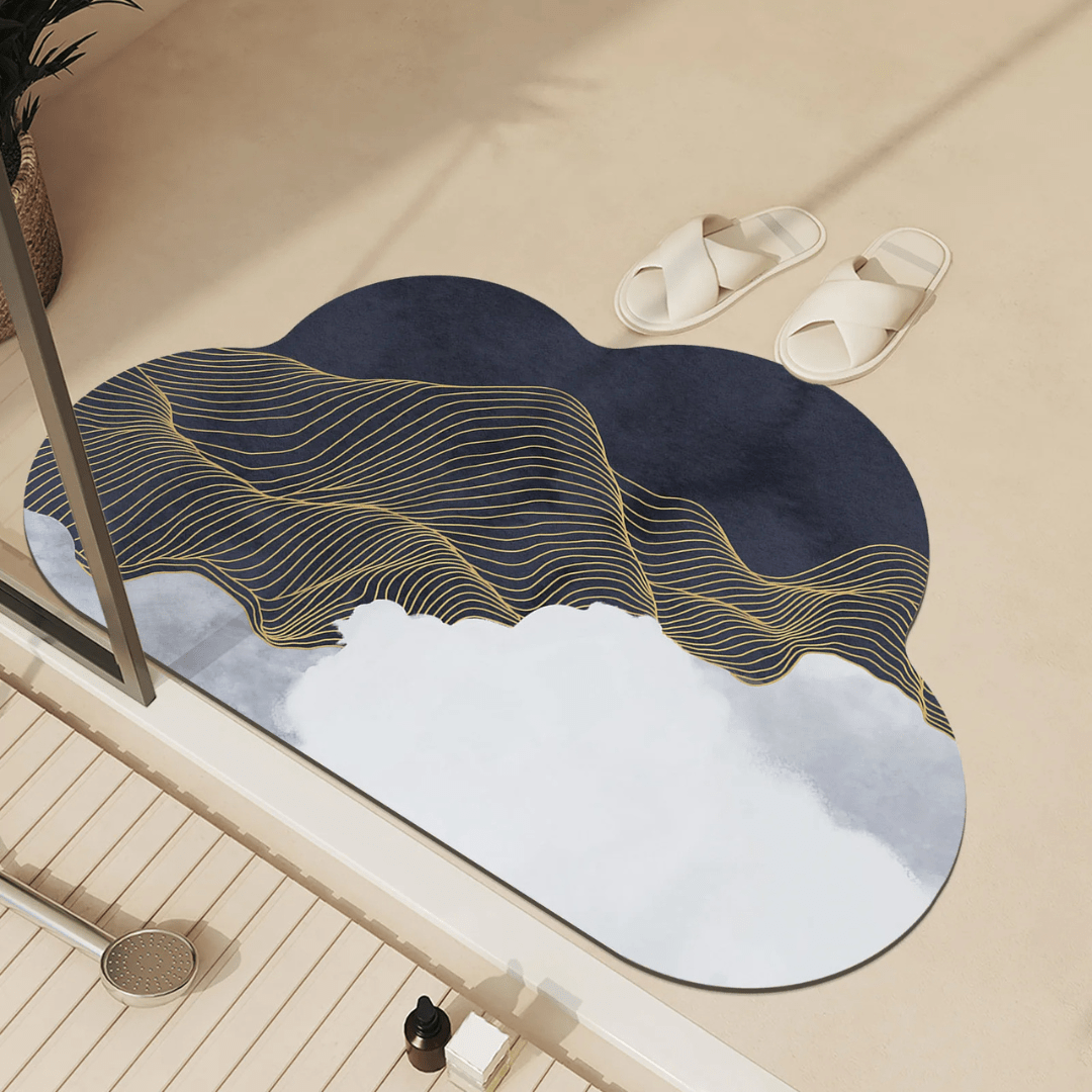 BowLift | AquaLuxe Quick-Dry Absorbent Floor Mat | Elegant non-slip bathroom and kitchen mat for dry, safe floors