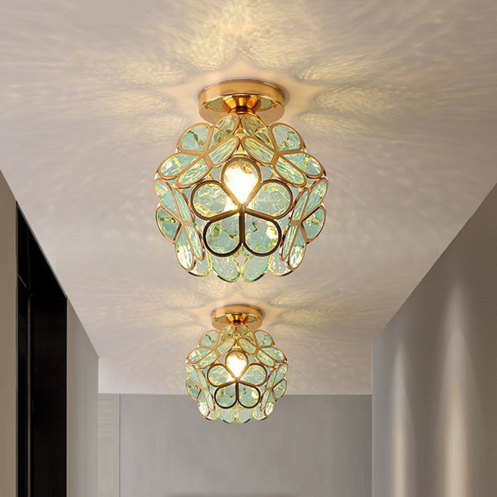 BowLift | Artistic Glass Ceiling Lamp with Flower Pattern - FlowerHall