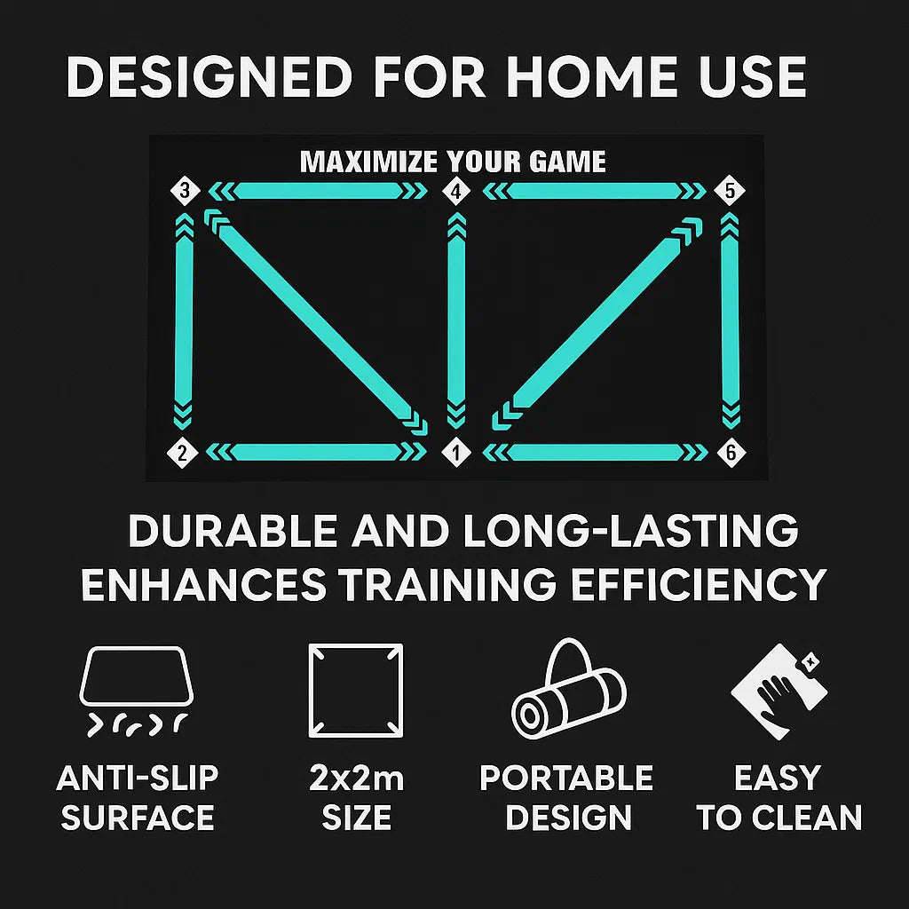 BowLift | Football Pro Training Mat | Anti-Slip, 2x2m Space & Video Program for Skill Enhancement and Home Training