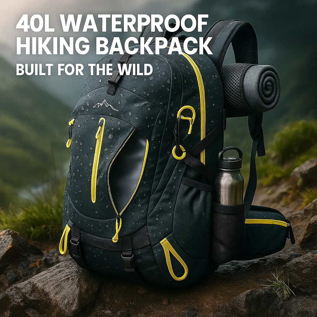 BowLift | 40L Waterproof Hiking Backpack with Multiple Compartments for Outdoor Adventures and Travel