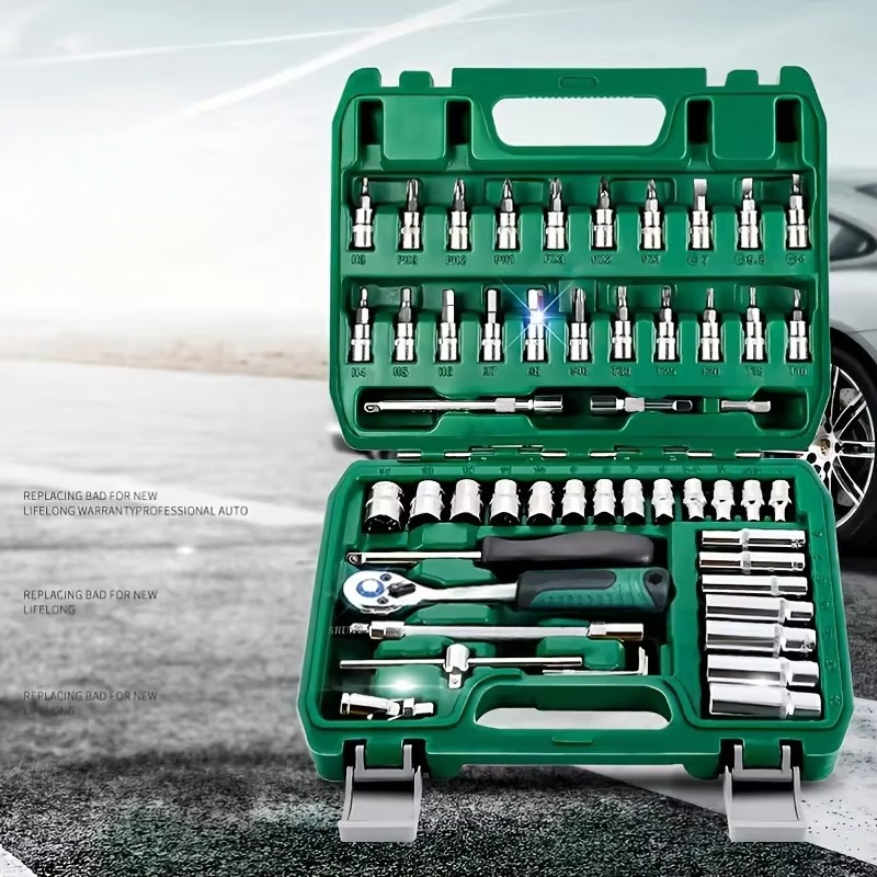 BowLift | 46 or 53 Piece Automotive Socket and Torque Wrench Repair Tool Set