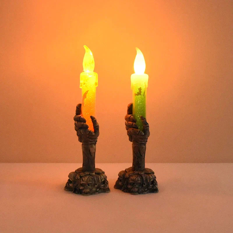 BowLift | Halloween Ghost Hand Electronic Skeleton Candle Halloween Party Bar Props Decoration Glitter Lamp