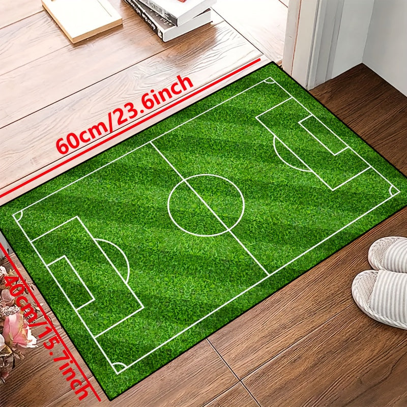 BowLift | Football Field Pattern Carpet - non-slip washable lounge mats for living room, bedroom, garden or gaming room
