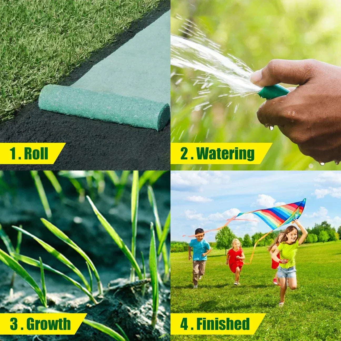 BowLift | Biodegradable Netted Grass Seed Mat | All-in-One Growth System for Quick Germination in Sun, Shade & Slopes
