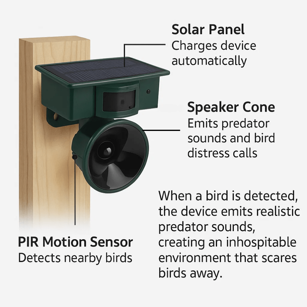BowLift | FEATHERBLOCK – Motion-Activated Bird Repeller for Quiet & Clean Outdoor Spaces