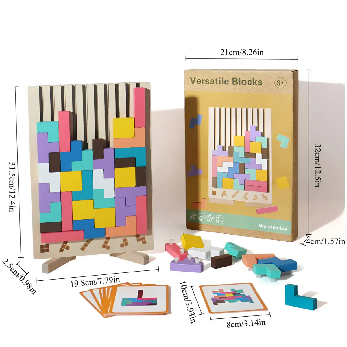 BowLift | BLOCKWISE – Montessori Wood Tetris Stacking Toy for Learning and Play