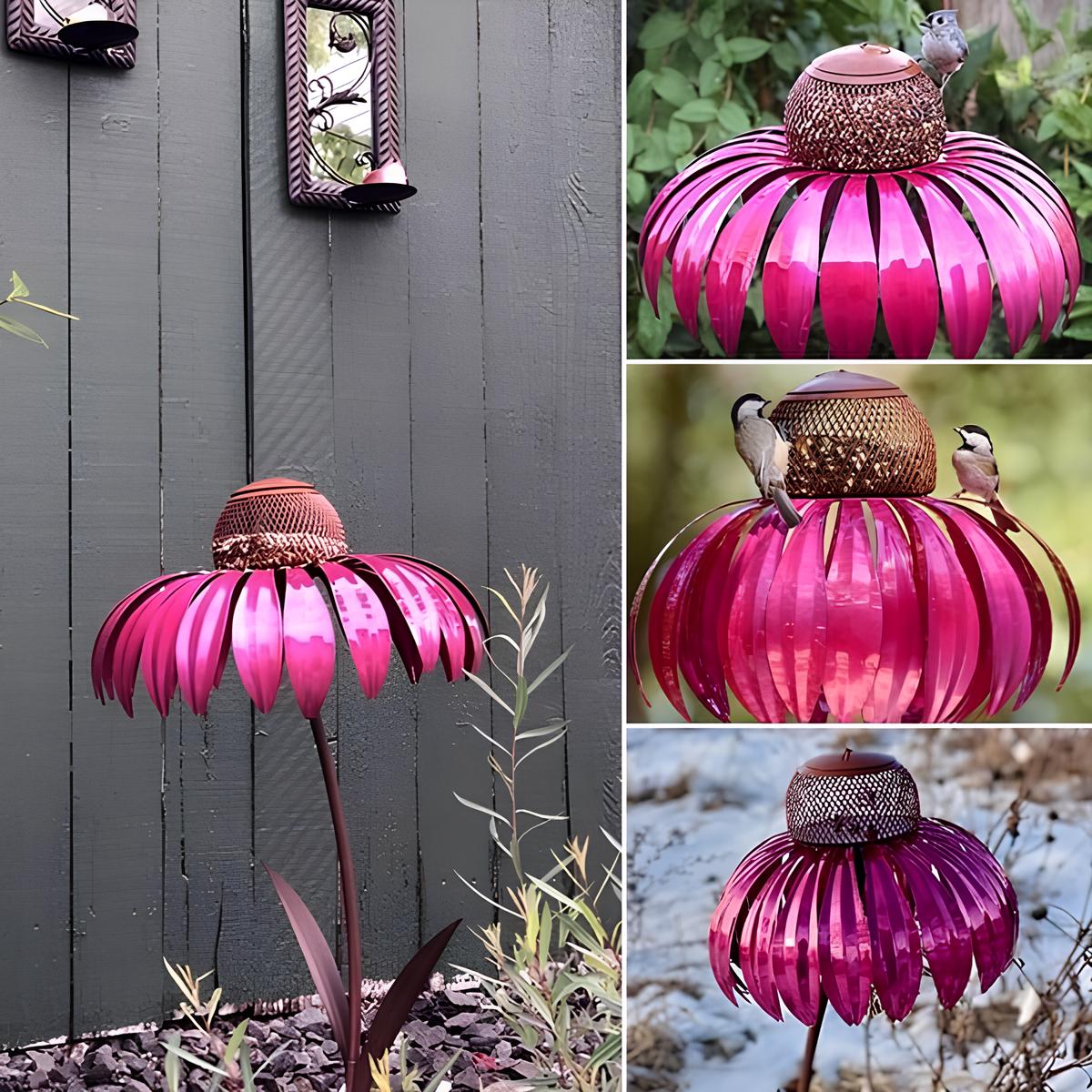 BowLift | BloomFeast – Elegant cone-shaped feeder that blends with garden flowers.