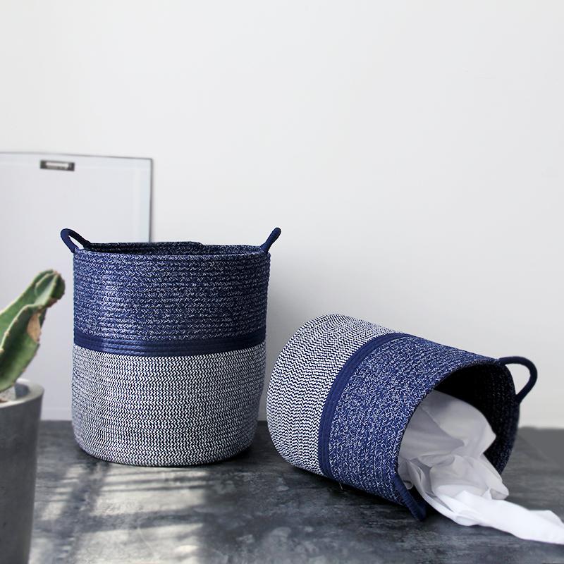 BowLift | CoastalNest Storage Baskets with Handles | Blue Coastal Decorative Baskets | Functional & Stylish Organization