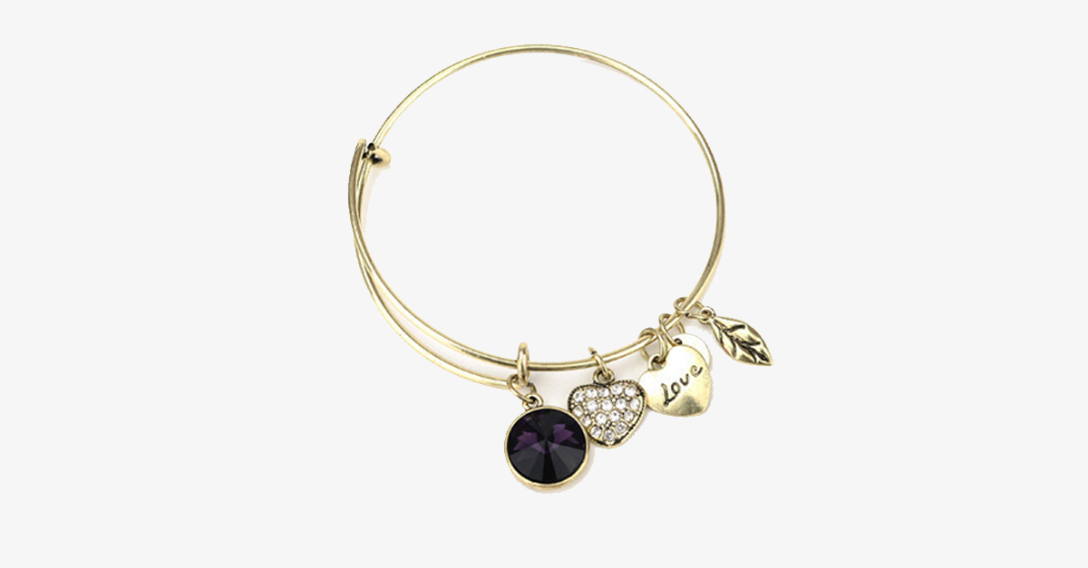 BowLift | February Birthstone Charm Bracelet