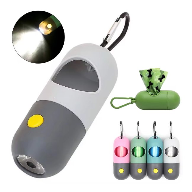 BrightPaws • LED Light Dog Poop Bags Dispenser - Dog Poop Bags Dispenser - BowLift