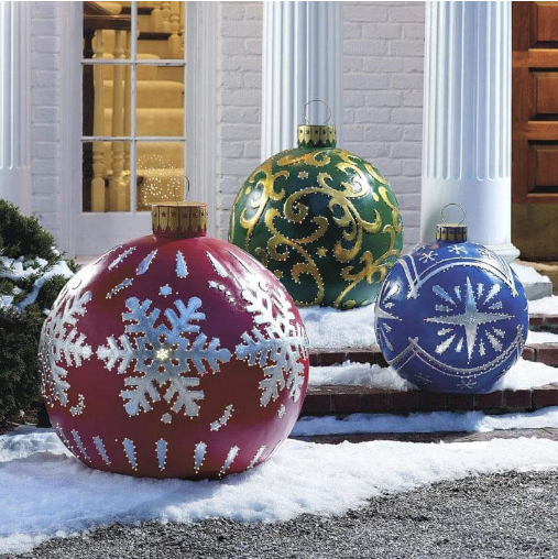 BowLift | Christmas Inflatable Decoration Ball | Outdoor Yard Ornament | 60cm PVC