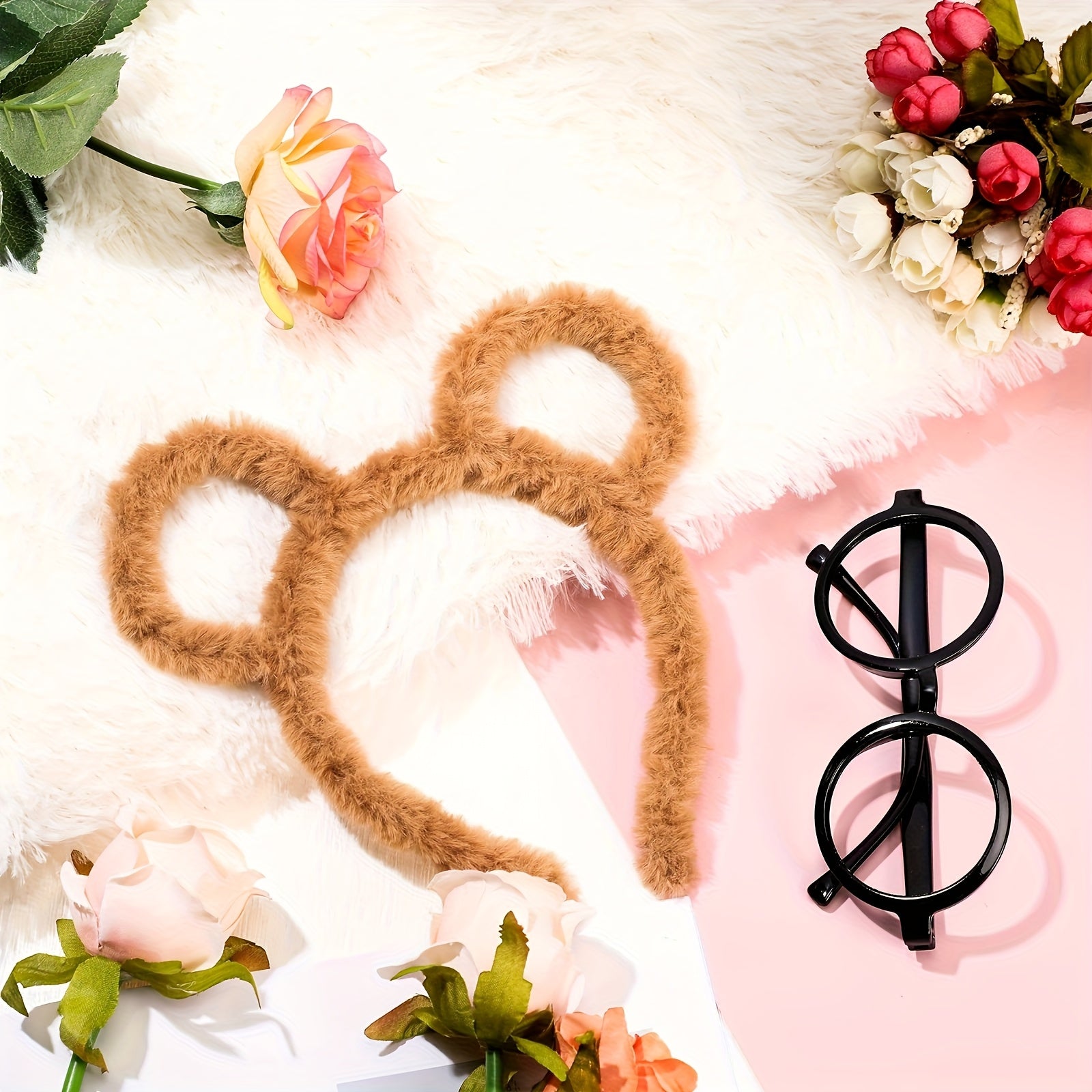 BowLift | Fuzzy Halloween Chipmunk Costume Accessories Set | Headband Glasses