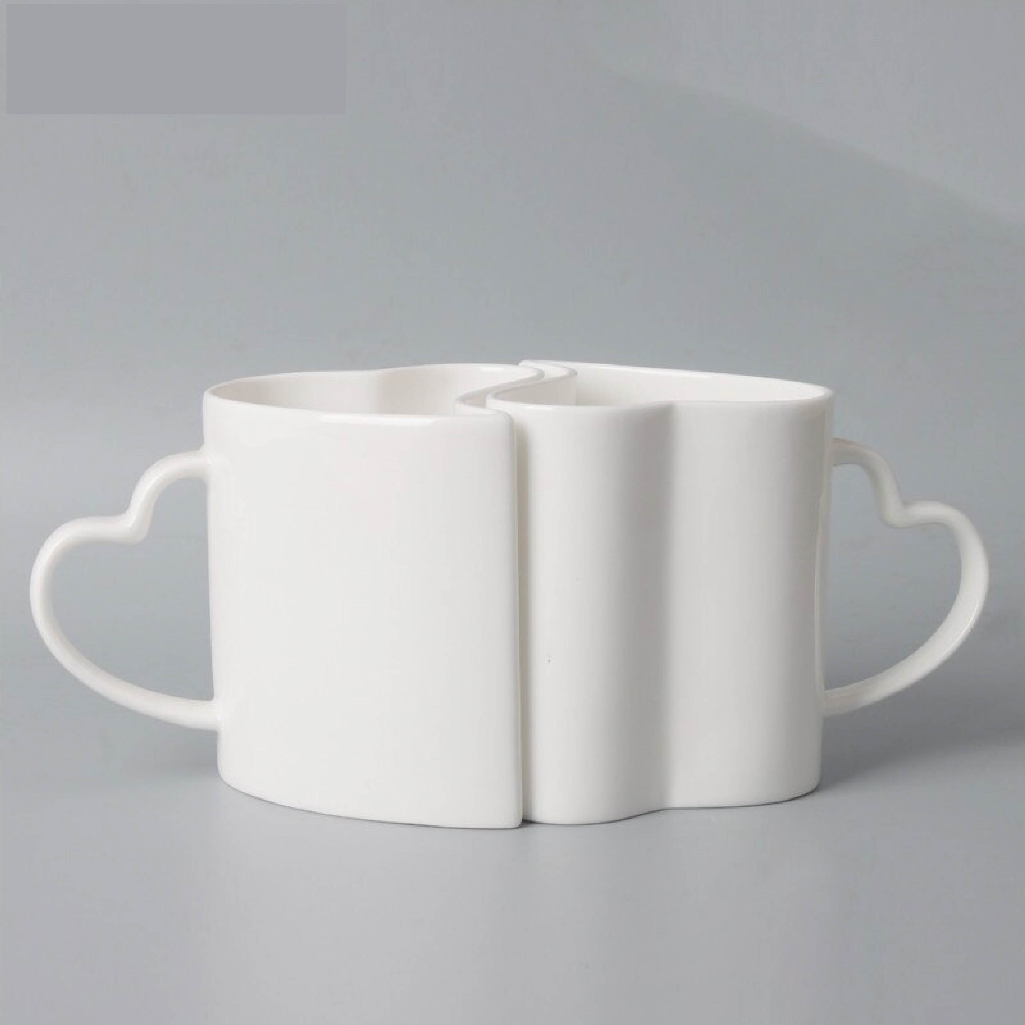 BowLift | 2pcs Valentines day Heart Shape Couple Mug