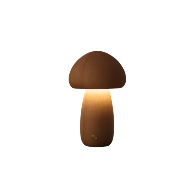 BowLift | Table Lamp with Wooden Mushroom Design