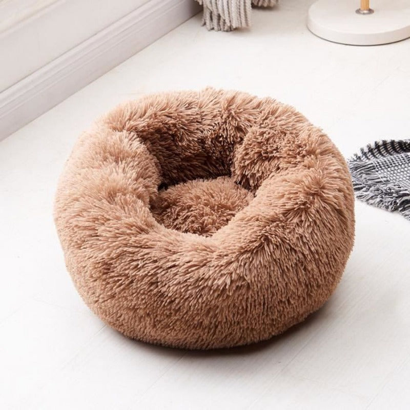 BowLift | Beef Plush Calming Donut Dog Bed for Small to Large Dogs