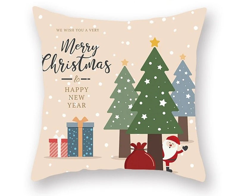 BowLift | Christmas Cushion Cover – Festive Santa & Elk Design for Holiday Decor & Perfect New Year Gift
