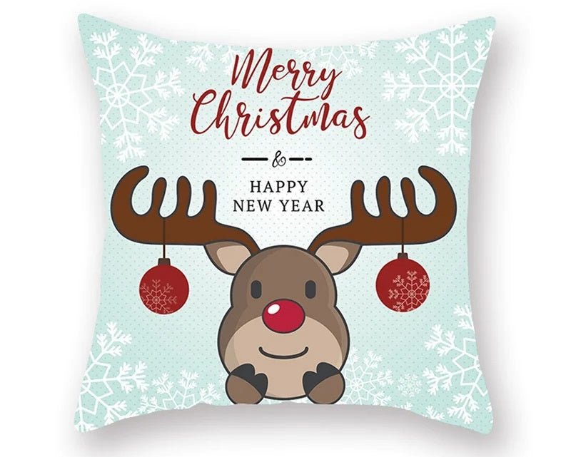 BowLift | Christmas Cushion Cover – Festive Santa & Elk Design for Holiday Decor & Perfect New Year Gift