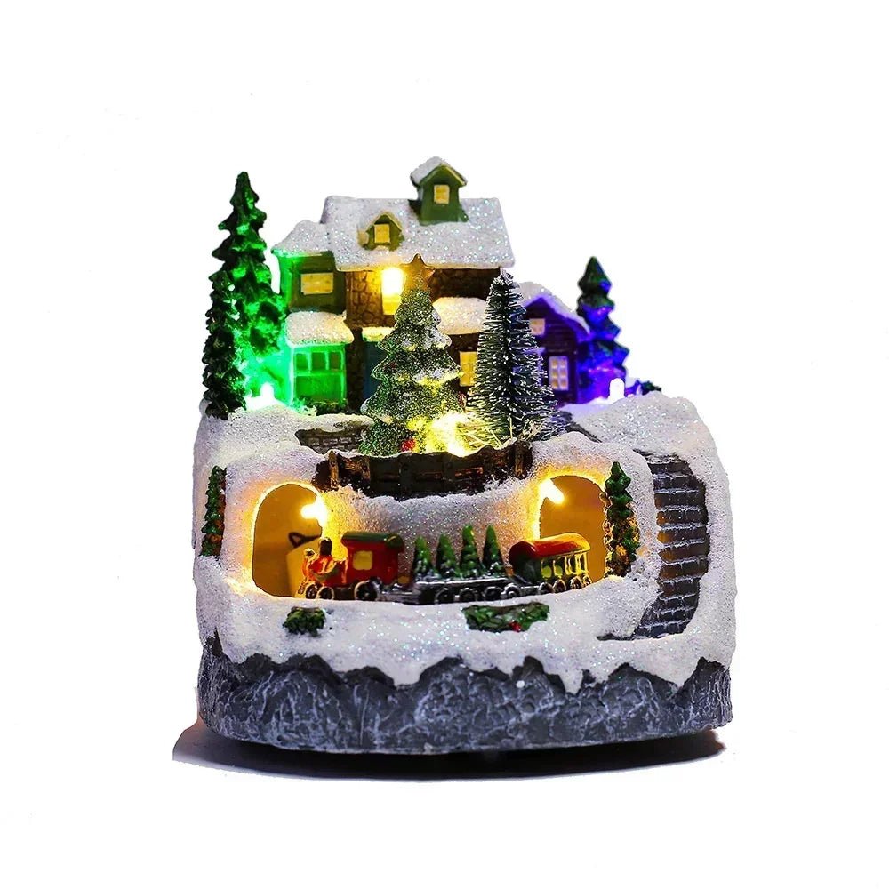 BowLift | Christmas Figurine with Music & Lights – Snowy House Décor with Snowman for Delightful Holiday Gifts & Home Charm