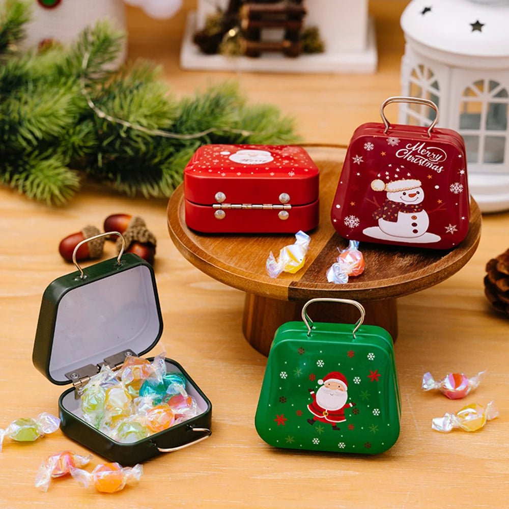 BowLift | Christmas Tin Gift Box Set   – Charming Metal Storage Boxes with Lids for Holiday Treats
