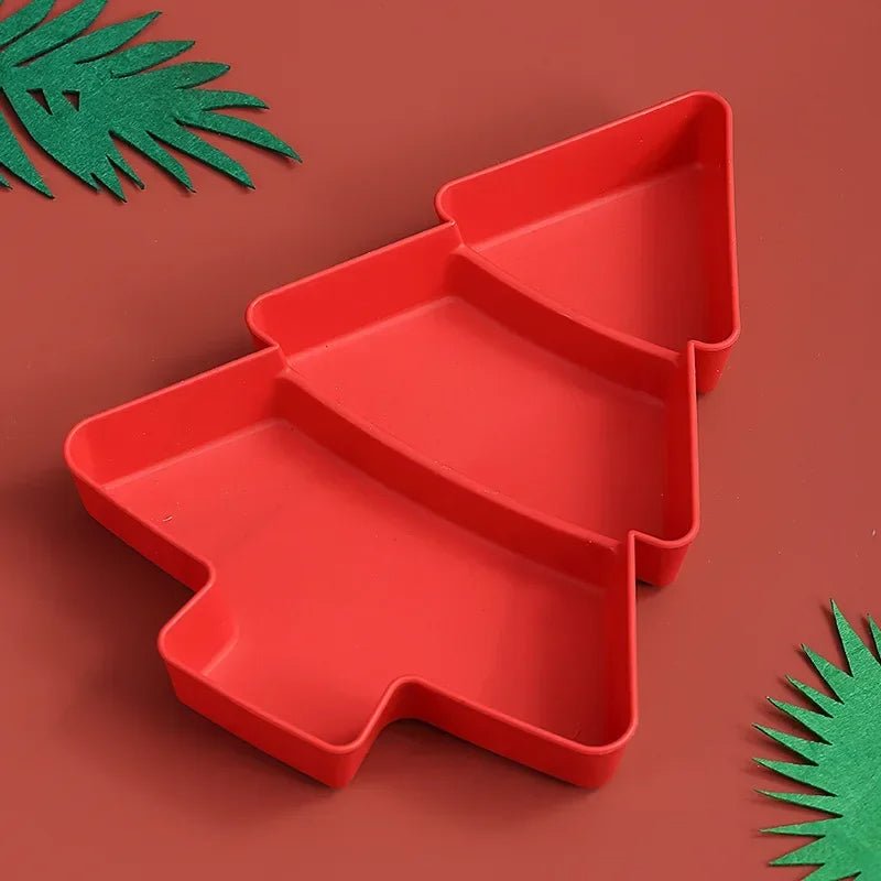 BowLift | Christmas Tree-Shaped Snack Plates - Set of 4 – Perfect for Candy, Nuts, Fruits, and Desserts at Parties & Holidays