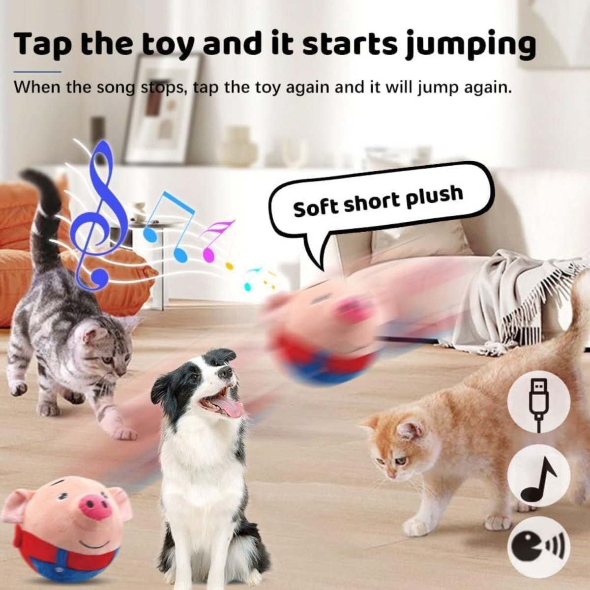 Cochonvif • Interactive Pig Ball Toy - Interactive Dog Toy - BowLift