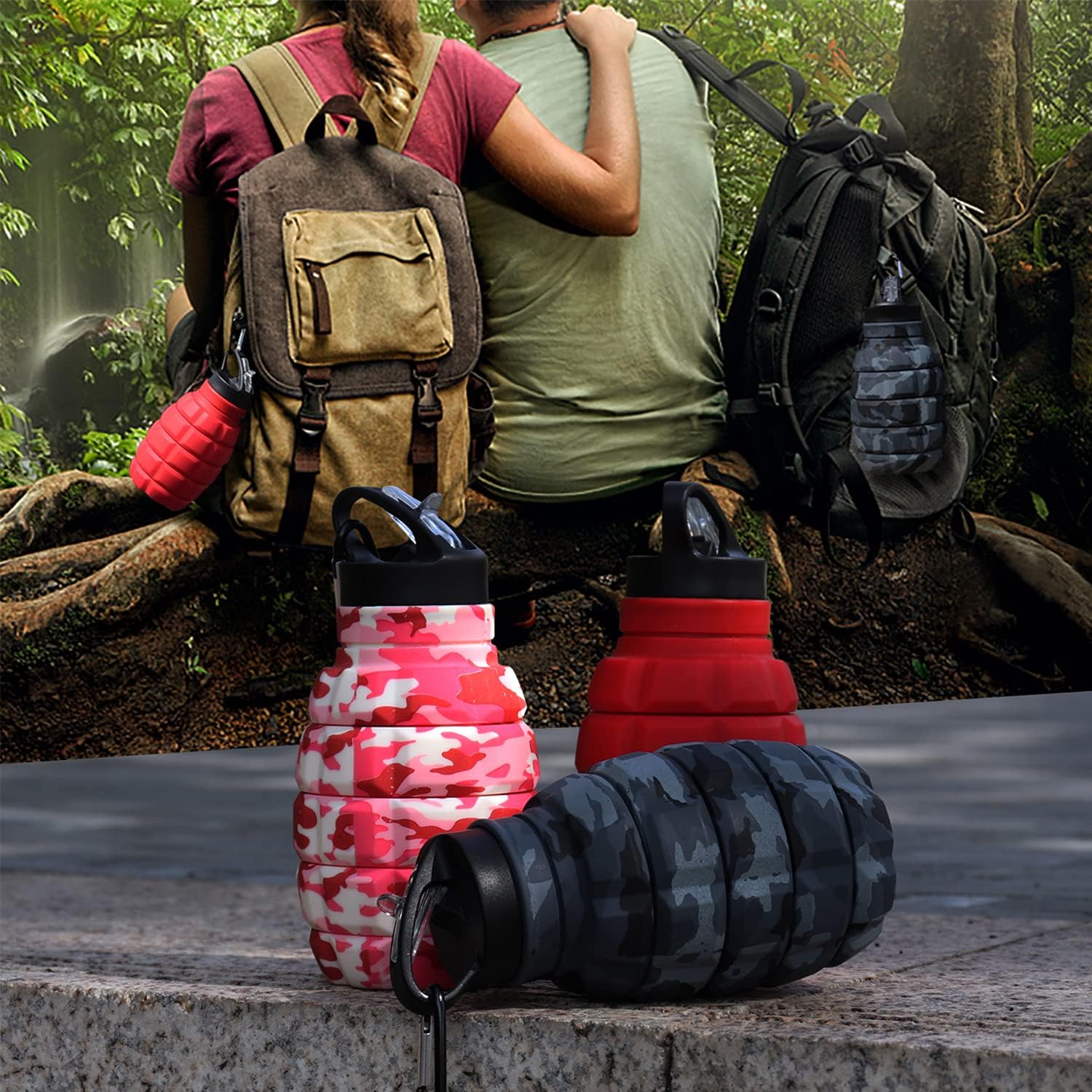 BowLift | Collapsible Travel Water Bottle - 575 ML Reusable Silicone