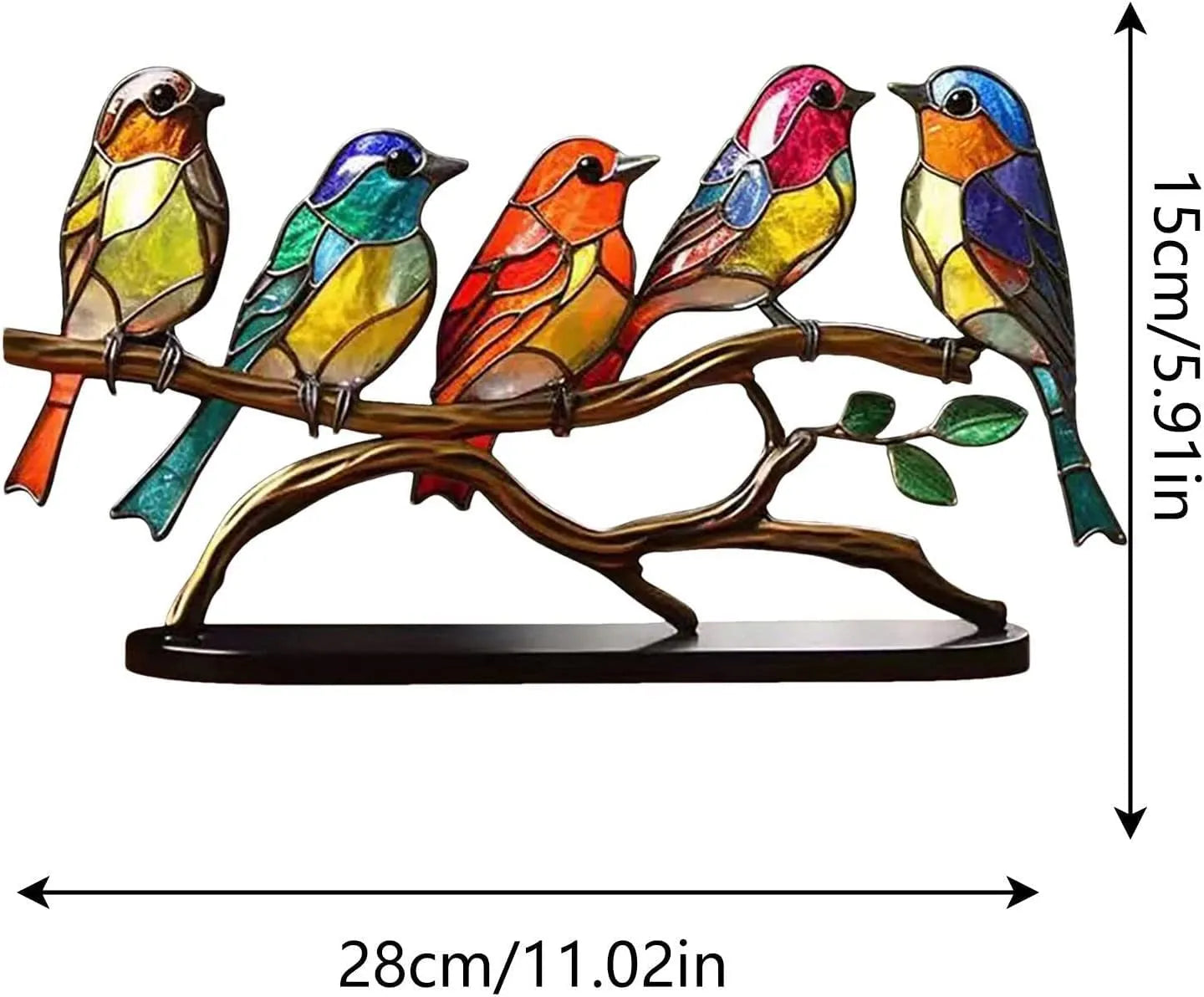 BowLift | ColorBirds - Coloured Birds on Branch Decorative Sculpture