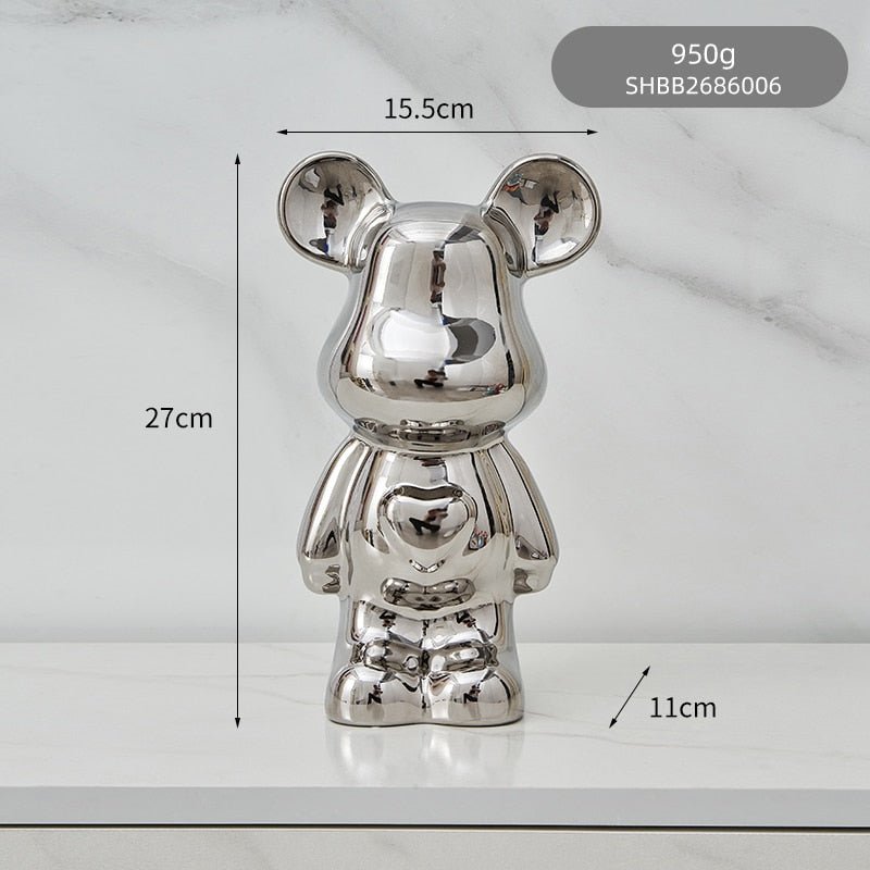 BowLift | Colorful Ceramic Bear Sculpture and Statue Piggy Bank Desk Ornament