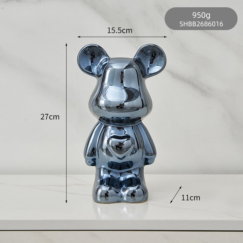 BowLift | Colorful Ceramic Bear Sculpture and Statue Piggy Bank Desk Ornament
