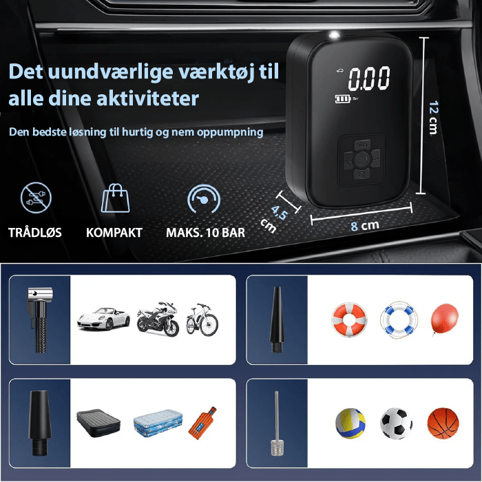 BowLift | COMPACT ELECTRIC AIR PUMP – Portable Inflator for Tires, Balls & Mattresses