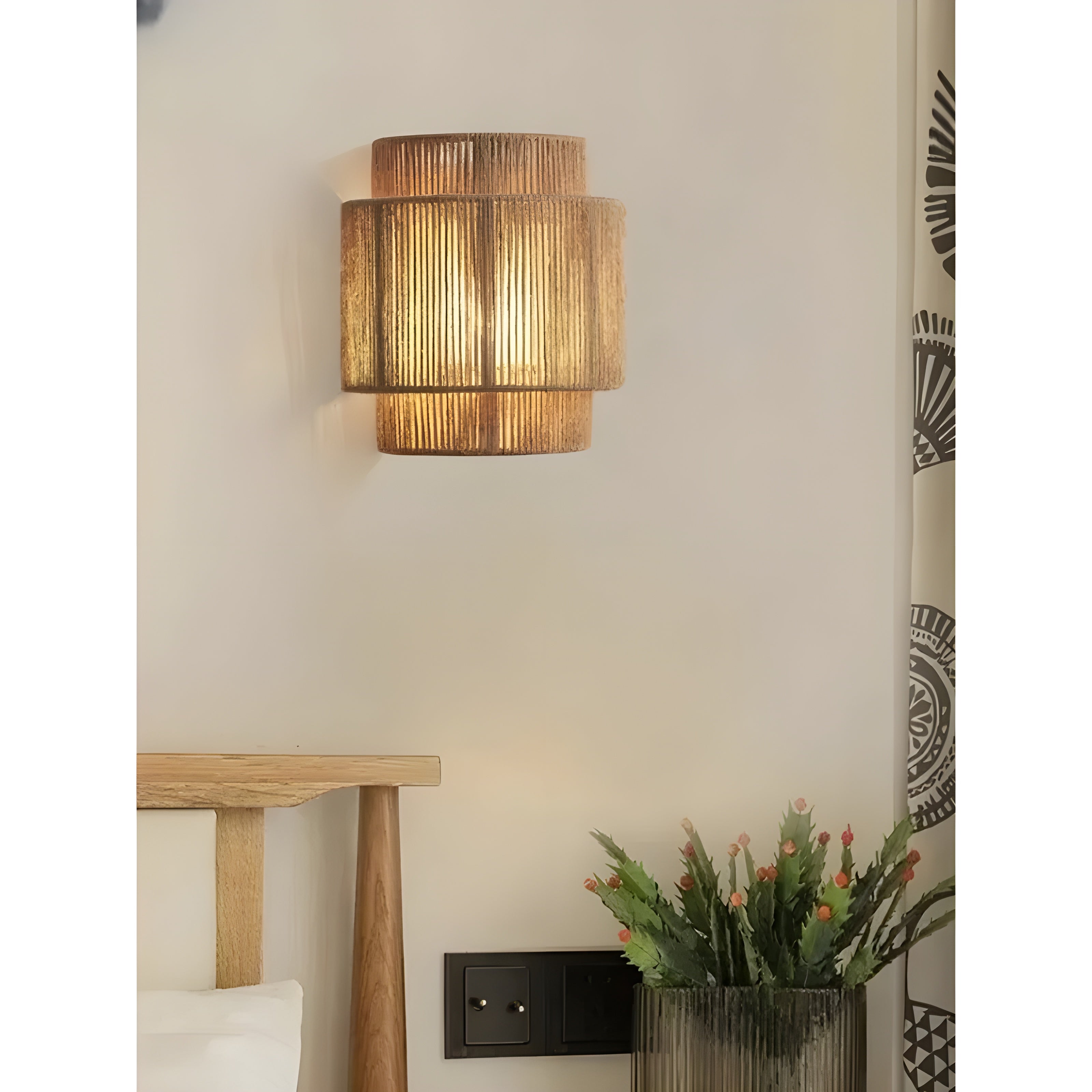 BowLift | Contemporary Rattan Woven Wall Lamp - WeaveGlow