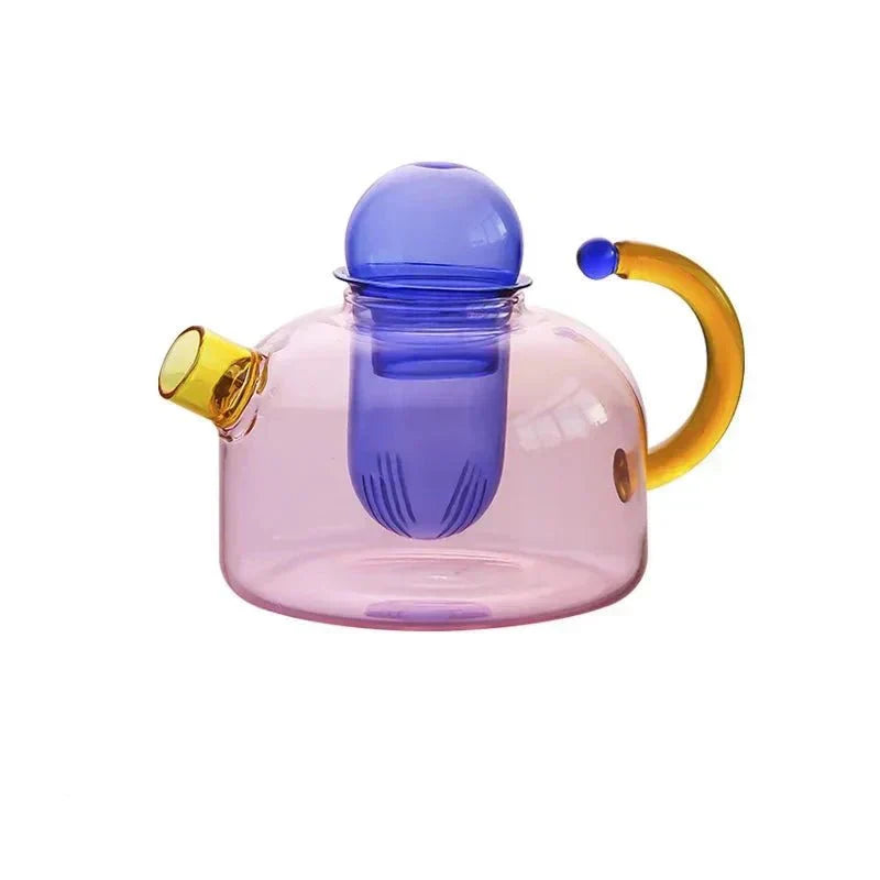 BowLift | Colorful Glass Teapot Set with Contrast Accents – Heat Resistant & Stylish