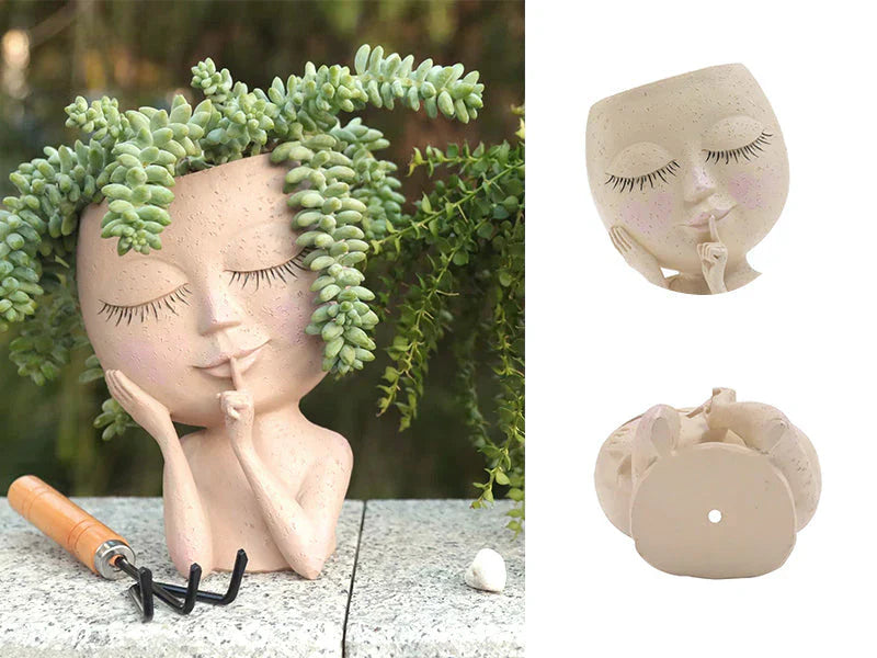 BowLift | Decorative Flower Pot – Creative Plant Pot with Face for Houseplants & Succulents