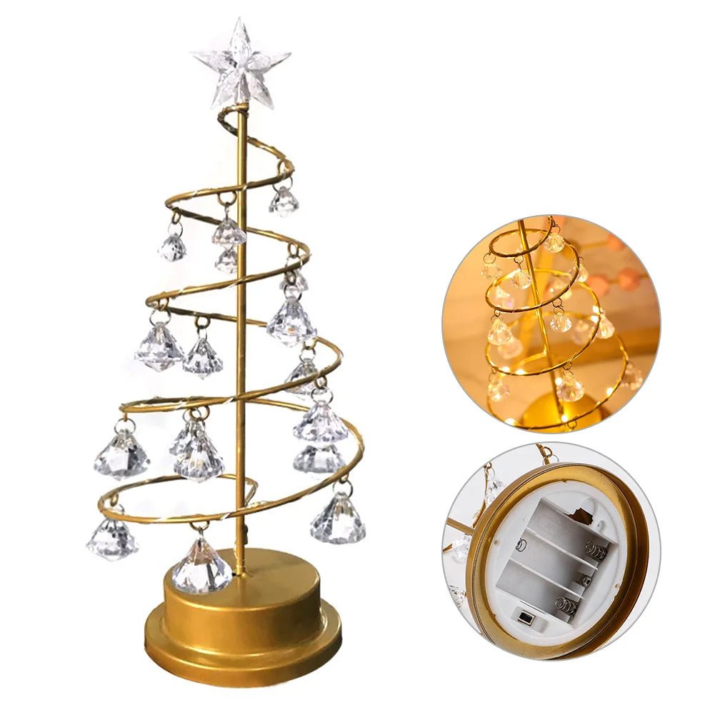 BowLift | Crystal Christmas Tree LED Lamp – Sparkling Christmas, Valentine’s, or Birthday Decor for a Dreamy Bedroom Glow