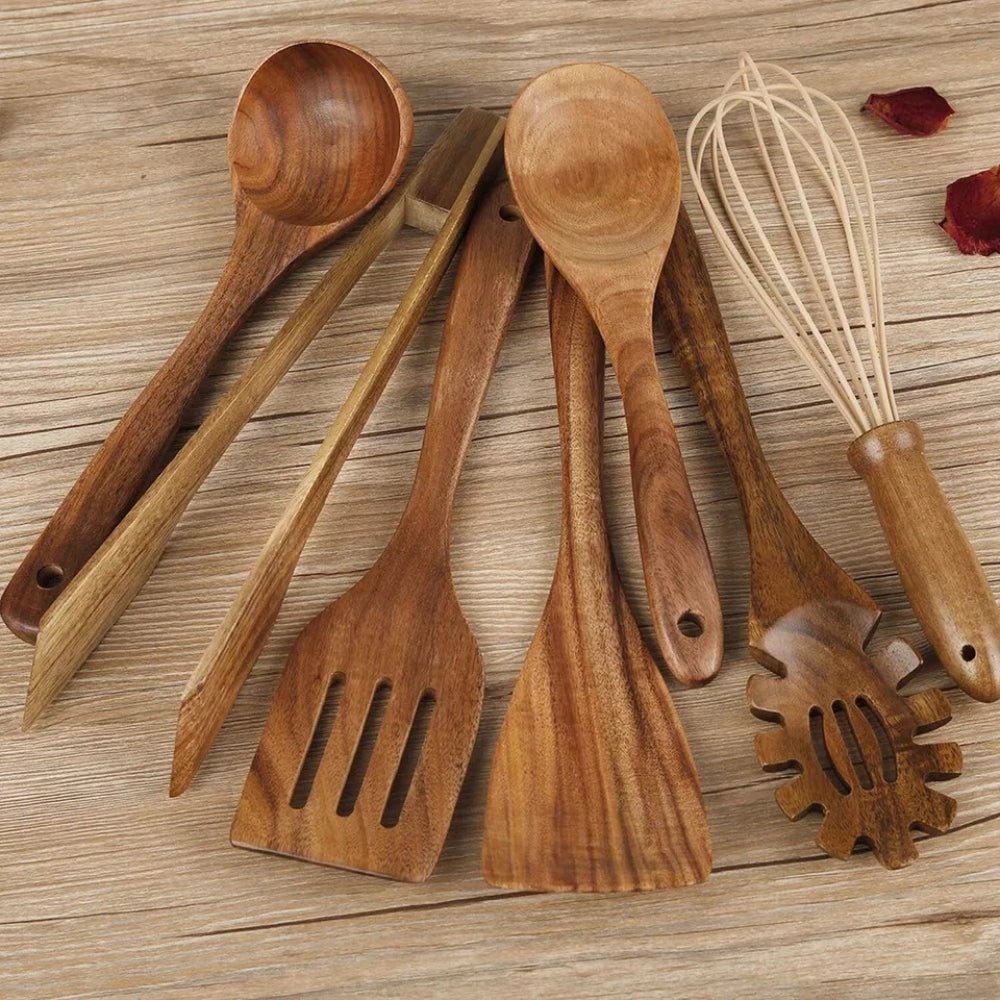 BowLift | CULINAWOOD Utensil Set – Premium Teak Cooking Tools for Sustainable Use