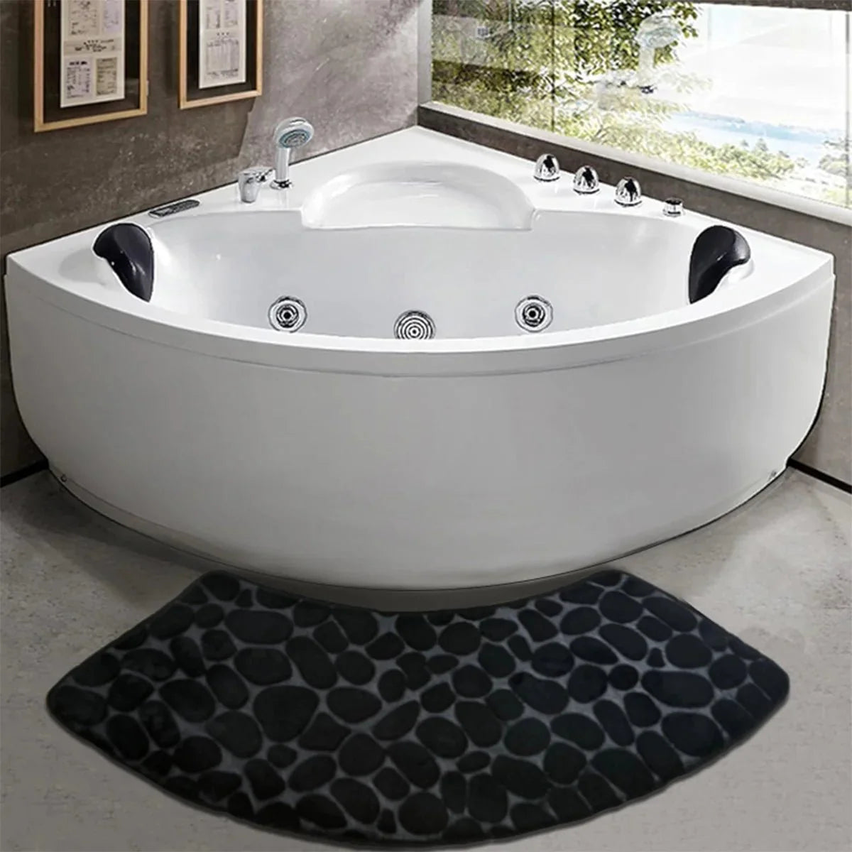 BowLift | Curved Bathroom Mat - Thick Absorbent Non-Slip Bath Mat for Bathroom Safety