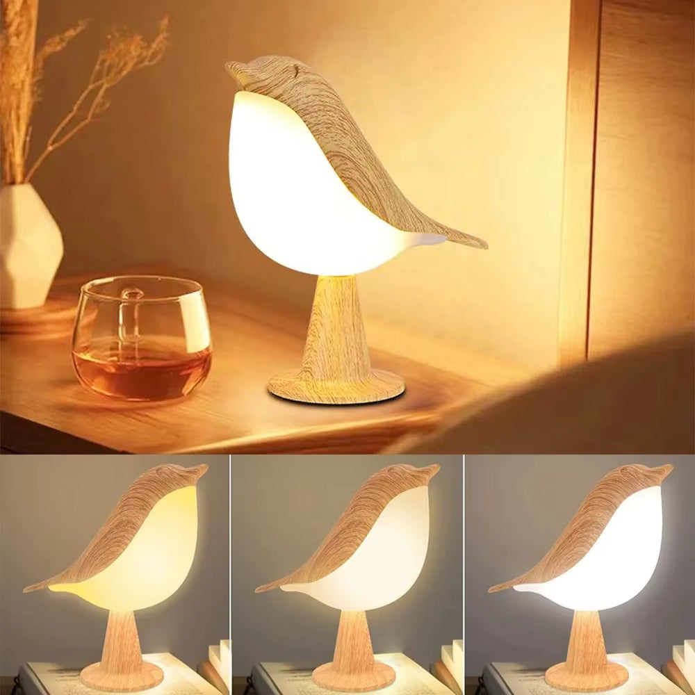 BowLift | Wooden Bird LED Touch-Switch Night Lamp