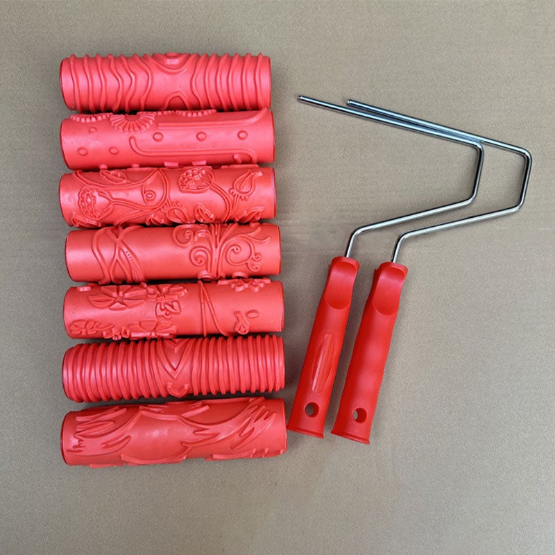 BowLift | Embossing Paint Roller | Patterned Wall Decoration Tool | Rubber Roller with Handle