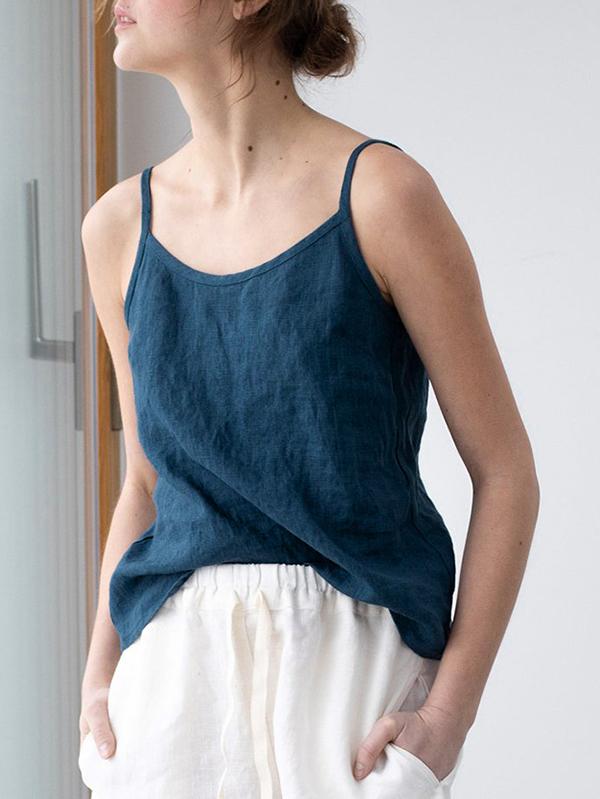 Linen Spaghetti Strap Top
