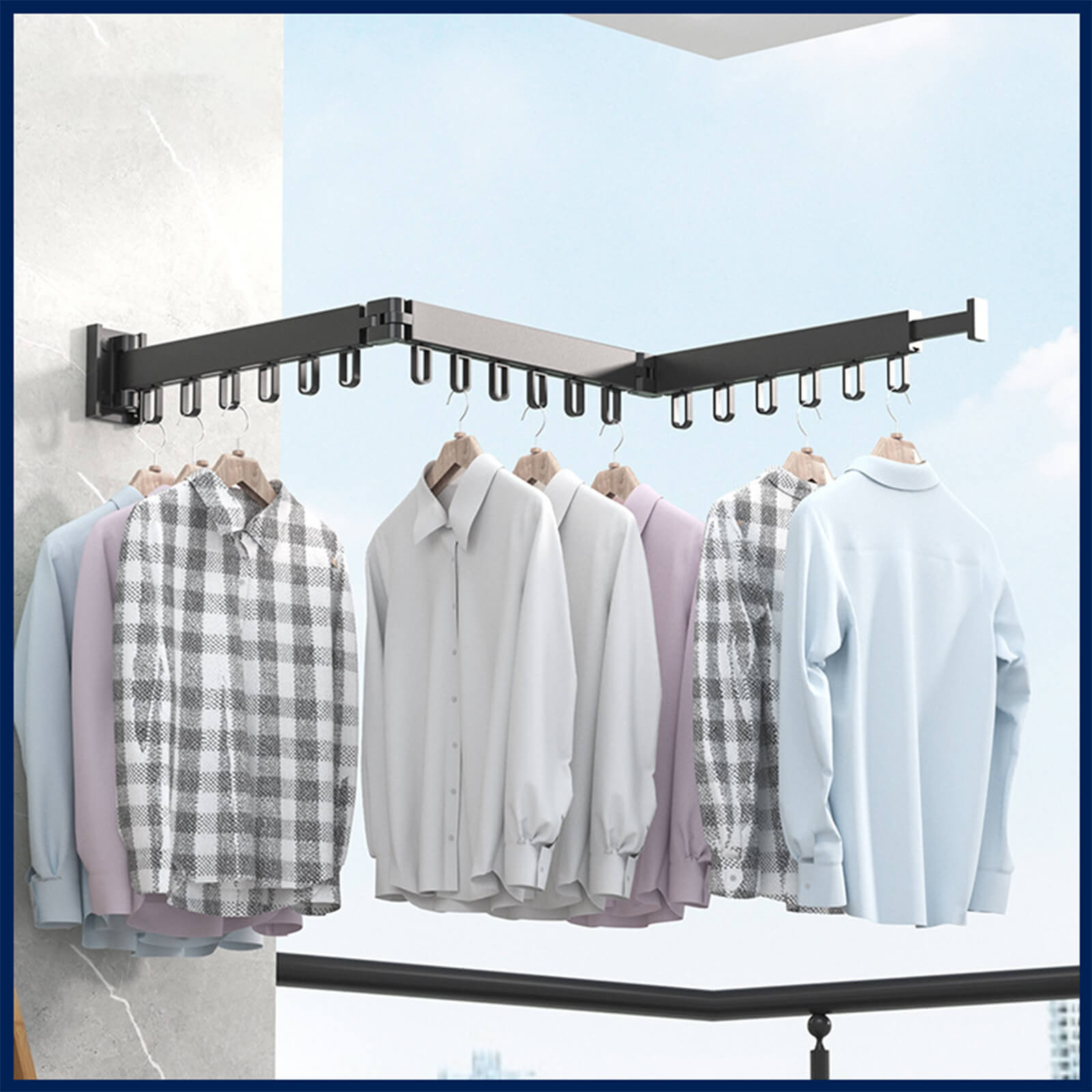 BowLift | Clothes Drying Rack | Foldable Space-Saving Design | Indoor & Outdoor Use