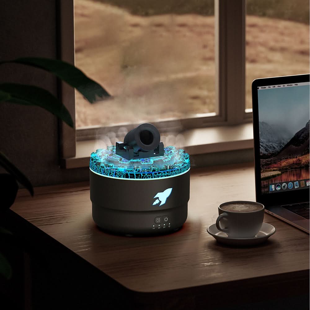 BowLift | Lava Cannon Humidifier Aroma Diffuser with Mist Night Light