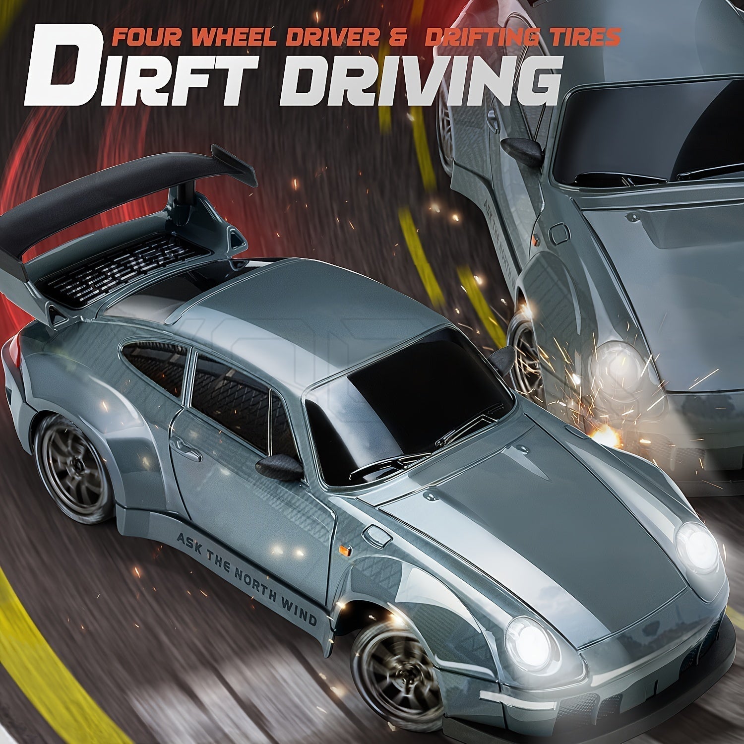 BowLift | 1:24 RC Drift Car | 4WD, LED Wheels & USB Rechargeable for Indoor and Outdoor Racing Fun
