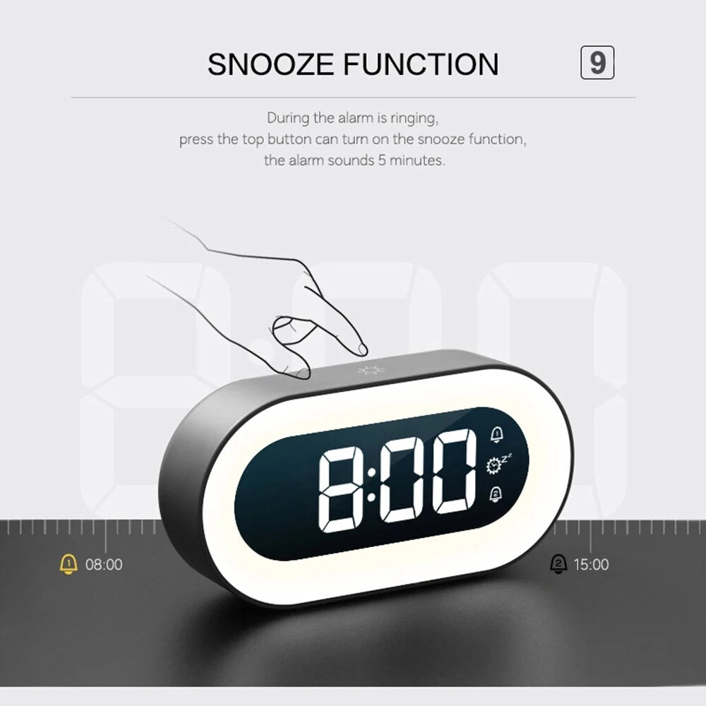 BowLift | Digital Alarm Clock with Night Light - Lumino
