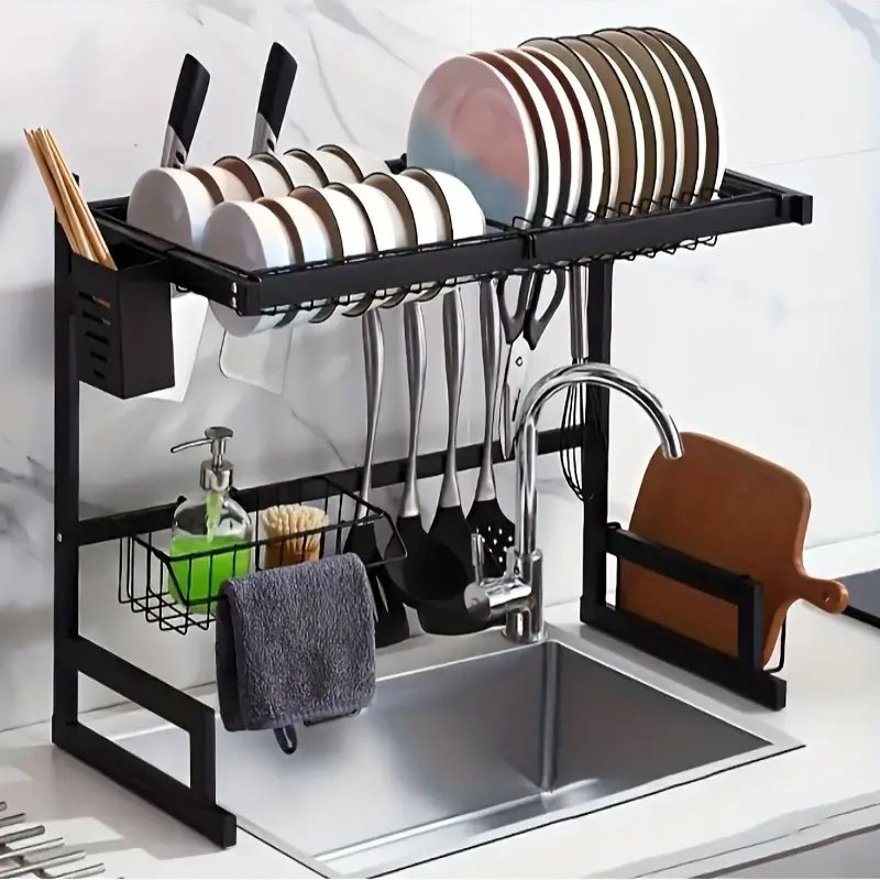 BowLift | Adjustable Sink Dish Drying Rack - Custom Fit from 24" to 26"