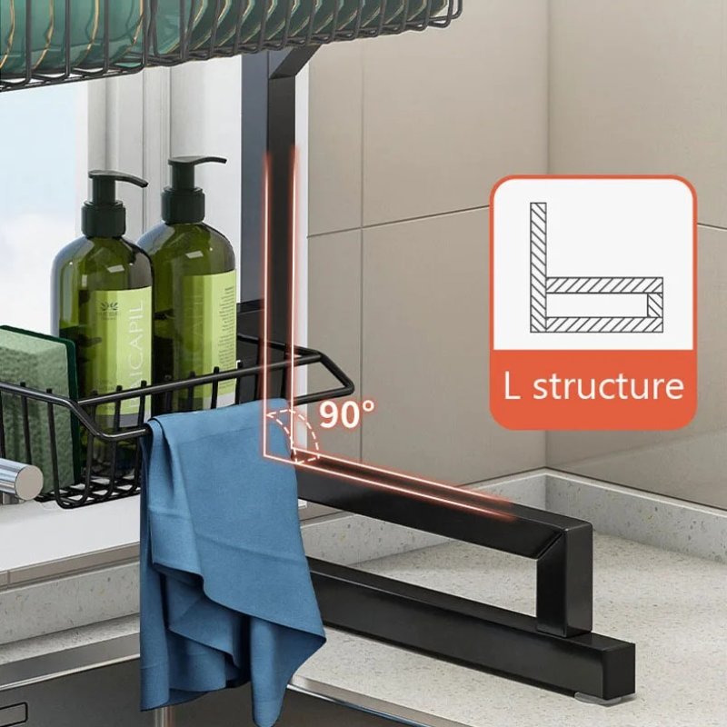 BowLift | Adjustable Sink Dish Drying Rack - Custom Fit from 24" to 26"
