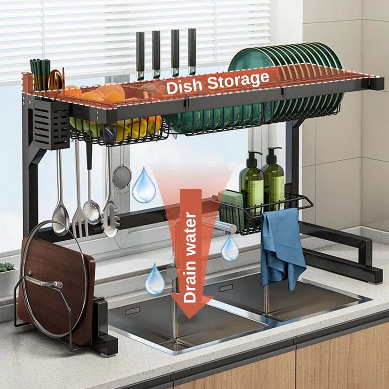 BowLift | Adjustable Sink Dish Drying Rack - Custom Fit from 24" to 26"