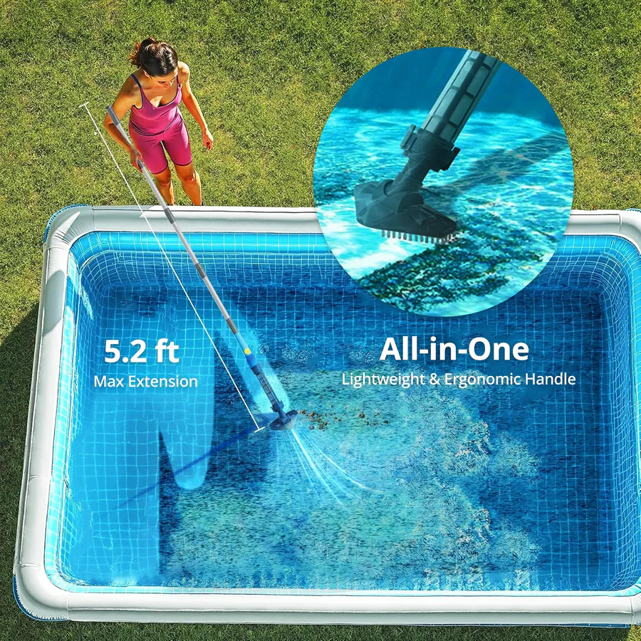 BowLift | Cordless Pool Cleaner, Rechargeable with Interchangeable Heads