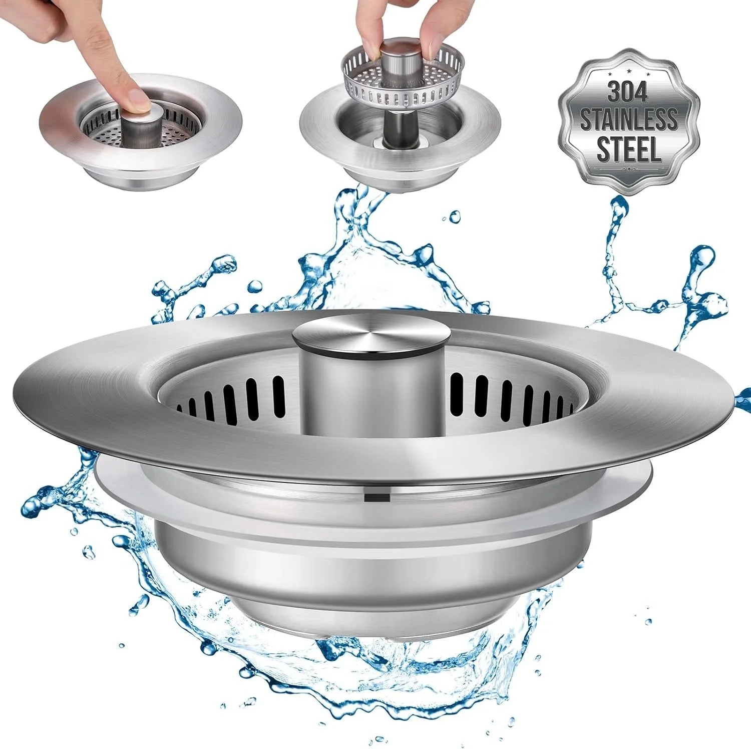 BowLift | Stainless Steel Pop-Up No-Odor Drain Filter
