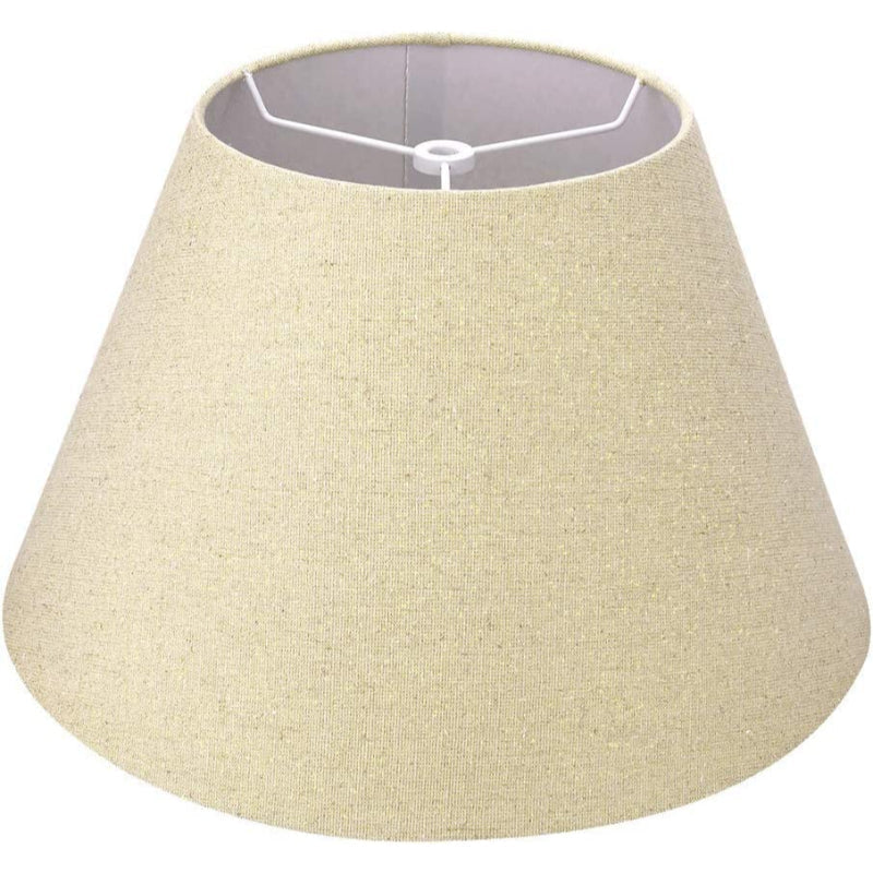 BowLift | Medium lampshade, barrel fabric lampshade for table lamp and floor lamp, 7x13x7.8 inches, natural ventilated linen, handmade, spider (white)