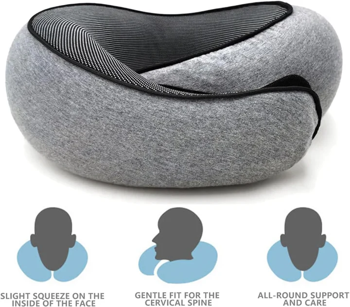 BowLift | Snail Style Memory Foam, Travel Curved Neck Pillow